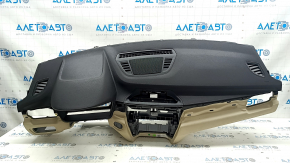 Торпедо передня панель з AIRBAG BMW X1 F48 16-22 чорна з бежевим Oyster, без проекції