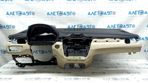 Торпедо передняя панель с AIRBAG BMW X1 F48 16-18 черная с бежевым Oyster, без проекции