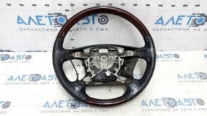 Кермо голе Lexus LS460 LS600h 07-12 чорна шкіра, червоне дерево, з підігрівом, під перешив, подряпини, затерте