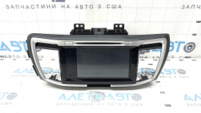 Монитор, дисплей, навигация нижний Honda Accord 13-17 touch screen touring, с накладкой черный с серым, трещина, царапины