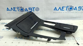 Накладка центральной консоли верхняя BMW 5 F10 11-16 АКПП темное дерево anthrazit, с пепельницей и прикуривателем, царапины