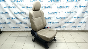 Пасажирське сидіння Mitsubishi Outlander 16-18 рест, з airbag, механічне, бежева шкіра, тріщини на шкірі, під чистку