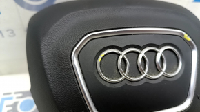 Подушка безопасности airbag в руль водительская Audi Q7 16-19 темно серая, тычки на хроме