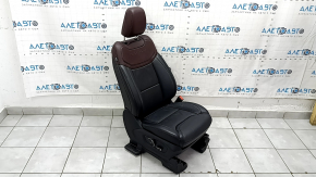 Пассажирское сидение Ford Explorer 20-24 с AIRBAG, электрическое, подогрев, вентиляция, кожа черно-коричневая, Platinum, трещина