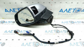 Зеркало боковое левое в сборе Audi Q7 16-19 15+4 пинов, подогрев, автоскладывание, поворотник, автозатемнение, камера, BSM, серебро