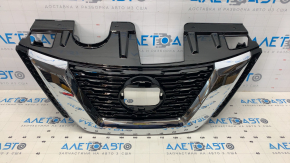 Решітка радіатора grill Nissan Rogue 17-20 без камери, під радар, під круглу емблему.