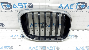 Решітка радіатора grill права BMW X3 G01 18-21 ніздря, хром обрамлення + чорна решітка, зламане кріплення