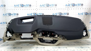 Торпедо передняя панель с AIRBAG BMW X3 G01 18-21 кожа, черно-бежевое, под проекцию, с накладками и карманом