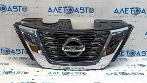 Решетка радиатора grill Nissan Rogue 18-20 под камеру, без радара, с эмблемой, korea built