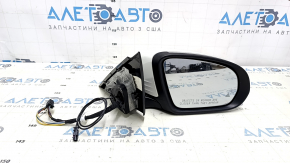 Зеркало боковое правое в сборе Mercedes C-class W205 15-21 8+8+1 пинов, поворотник, подогрев, BSM, белое