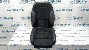 Обшивка водительского сидения Volvo XC40 19-26 3 части, комбинированная кожа с алькантарой, черная с белой строчкой, подогрев, под чистку, вмятины