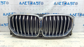 Решітка радіатора grill у зборі BMW X5 G05 19-23 з жалюзі дефлектором радіатора 3.0T з моторчиком, X-LINE, під камеру 360, хром, пісок, здувся хром