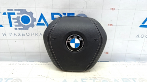 Подушка безпеки airbag у кермо водійська BMW X5 G05 19-26 шкіра чорна, подряпини на емблемі, іржавий піропатрон