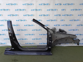 Чверть передня права VW Passat b8 16-19 USA відпиляна, з центральною стійкою, чорна LC9X, тичка, зам'ятий поріг