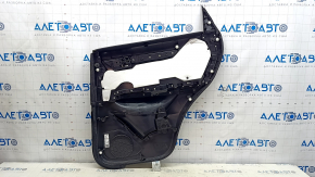 Обшивка двери карточка задняя левая Mazda CX-5 17-25 с черной вставкой кожа, подлокотник кожа черный, молдинг серый, с ручкой