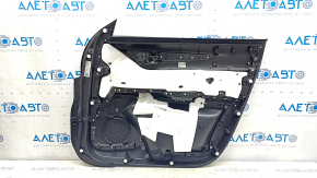 Обшивка двери карточка передняя левая Mazda CX-5 17-25 с черной вставкой кожа, подлокотник кожа черный, молдинг серый, с ручкой, BOSE