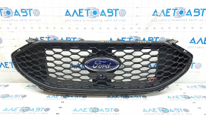 Решетка радиатора grill Ford Edge 19-24 в сборе со значком, под камеру, ST, царапина, песок