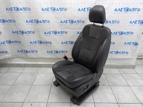 Водительское сидение Ford Edge 19-24 с airbag, электрическое, подогрев, вентиляция, комбинированная черная кожа с серой строчкой, ST