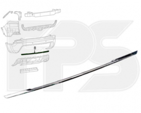 Молдинг заднего бампера Jeep Cherokee KL 19-23 хром