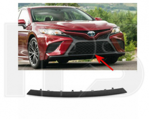 Губа переднего бампера центральная Toyota Camry v70 18-20 SE\XSE