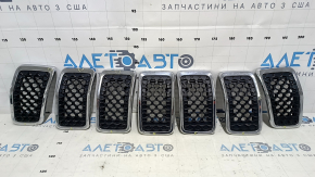 Решетка радиатора grill Jeep Cherokee KL 19-23 рест, хром, комплект 7шт, песок, сколы