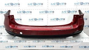 Бампер задний голый Subaru Forester 14-18 SJ красный, царапины, вмятины, трещина в креплении, потерт
