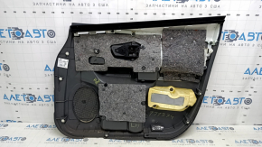 Обшивка двери карточка передняя левая Toyota Prius V 12-14 темно-серая, вставка кожа темно-серая, под динамики JBL, с ручкой, царапины, подтерто
