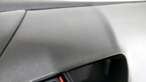 Обшивка двери карточка передняя левая Toyota Prius V 12-14 темно-серая, вставка кожа темно-серая, под динамики JBL, с ручкой, царапины, подтерто