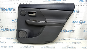 Обшивка двери карточка задняя правая Toyota Prius V 12-14 темно-серая, вставка кожа темно-серая, под JBL, с ручкой, царапины, примята, царапина на ручке,трещина крепления