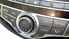 Полноразмерный вид управления климатом автомобиля Infiniti JX35 QX60, отчетливая видимость кнопок и функциональных элементов.