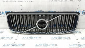 Грати радіатора grill зі значком Volvo XC90 16-19 чорна, обрамлення хром, без камери, пісок