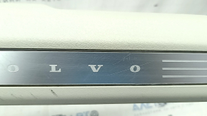 Накладка порога передняя левая внутренняя Volvo XC90 16-25 серая с хром вставкой с подсветкой, царапины, надломана