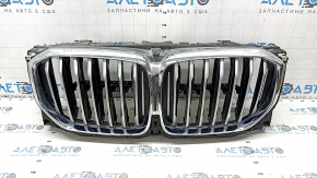 Решітка радіатора grill у зборі BMW X5 G05 19-23 з жалюзі дефлектором радіатора 3.0T з моторчиком, X-LINE, під камеру 360, хром, пісок, здувся хром