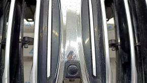 Решетка радиатора grill в сборе BMW X5 G05 19-25 с жалюзи дефлектором радиатора 3.0T с моторчиком, X-LINE, под камеру 360, хром, песок, вздулся хром