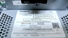 CD-changer, Радио, Магнитофон в сборе Honda Accord 13-17 с дефлекторами, полез хром