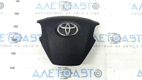 Подушка безпеки airbag в кермо водійська Toyota Highlander 14-19 чорна, іржавий піропатрон