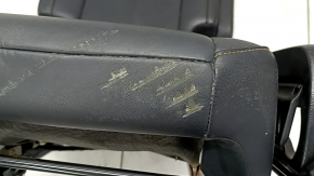 Задний ряд сидений 2 ряд правое Toyota Highlander 14-18 кожа черная, раздельные, коричневая строчка, под чистку, вмятины, контакт с водой, царапины на накладке