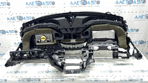 Торпедо передняя панель с AIRBAG Nissan Rogue 14-20 черная, ржавый пиропатрон