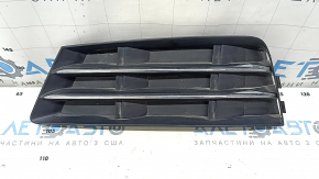 Решетка переднего бампера левая Audi A4 B9 17-17 без радара, хром, песок