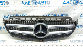 Решетка радиатора grill Mercedes W213 E 17-20 без камеры, AMG pkg, с подсветкой, песок