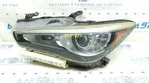 Фара передня ліва в зборі Infiniti Q50 18-20 без AFS з нижнім кріпленням, LED, пісок
