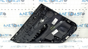 Обшивка двери карточка задняя правая в сборе BMW X3 F25 11-17 кожа черная без шторки, подлокотник и вставка кода черная, молдинг Anthracite, царапины