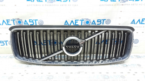 Грати радіатора grill зі значком Volvo XC90 16-19 чорна, обрамлення хром, без камери, пісок