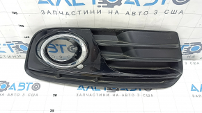 Нижня решітка переднього бампера права Audi Q5 8R 13-17 рест, мат+глянець хром, під птф, тип 2, пісок