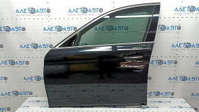 Дверь в сборе передняя левая BMW 5 G30 17-23 keyless, ручка с хром молдингом, черный 668, царапины на молдинге, изогнут молдинг