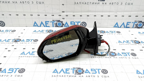 Зеркало боковое левое в сборе Toyota Prius 50 Prime 17-20 6 пинов, подогрев, BSM, красный