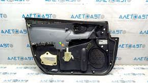 Обшивка двери карточка передняя правая Toyota Camry v55 15-17 черная, подлокотник черный кожа, вставка черная кожа, царапины