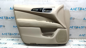 Дверь передняя левая Nissan Pathfinder, 2013-2021, внешний вид обшивки, ясные загрязнения и повреждения.