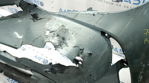 Бампер передний голый Toyota Prius V 15-17 рест, зеленый, сломан, прижат