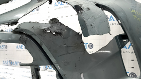 Бампер передний голый Toyota Prius V 15-17 рест, зеленый, сломан, прижат